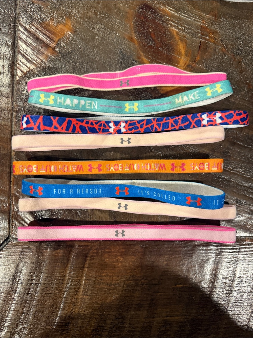Under Armour Elastic Headbands in Pink, Teal, Blue, Orange, Cream and Navy